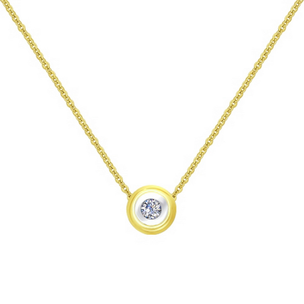 Колье из жёлтого золота с бриллиантом (039740)