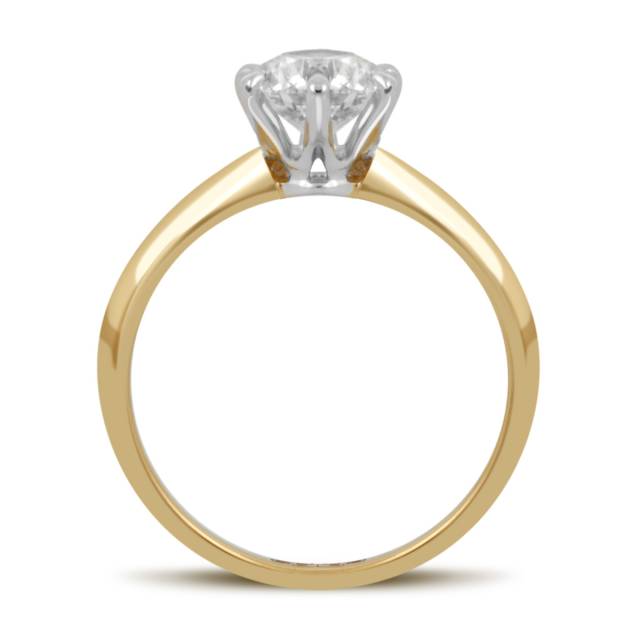 Помолвочное кольцо из комбинированного золота с бриллиантом (038799)