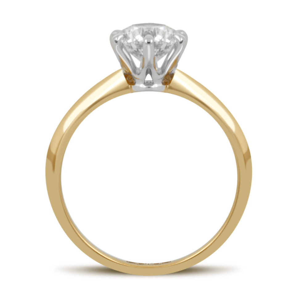 Помолвочное кольцо из комбинированного золота с бриллиантом (038799)