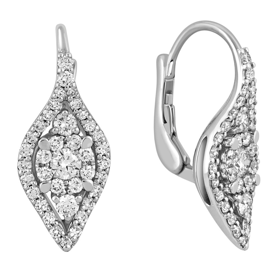 Серьги из белого золота с бриллиантами 