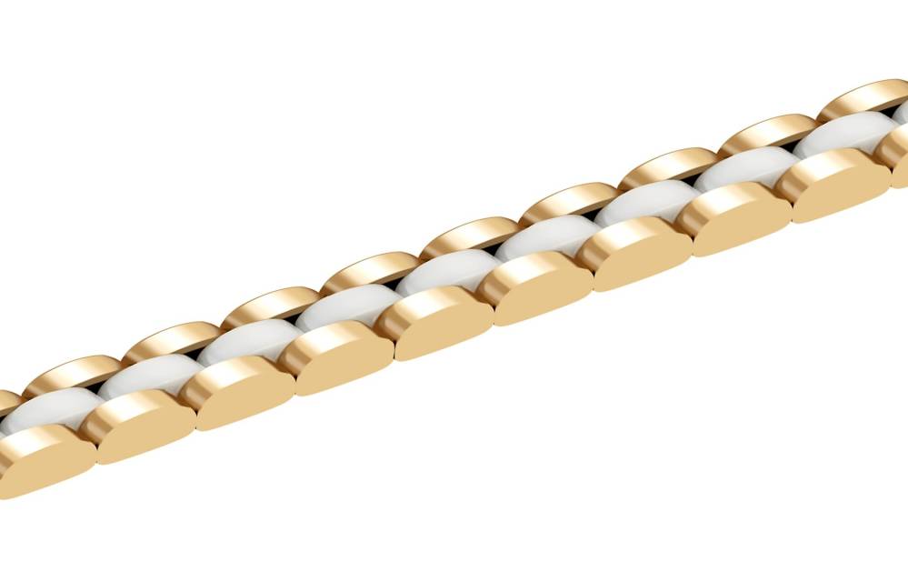 Браслет из жёлтого золота с керамикой (012561)