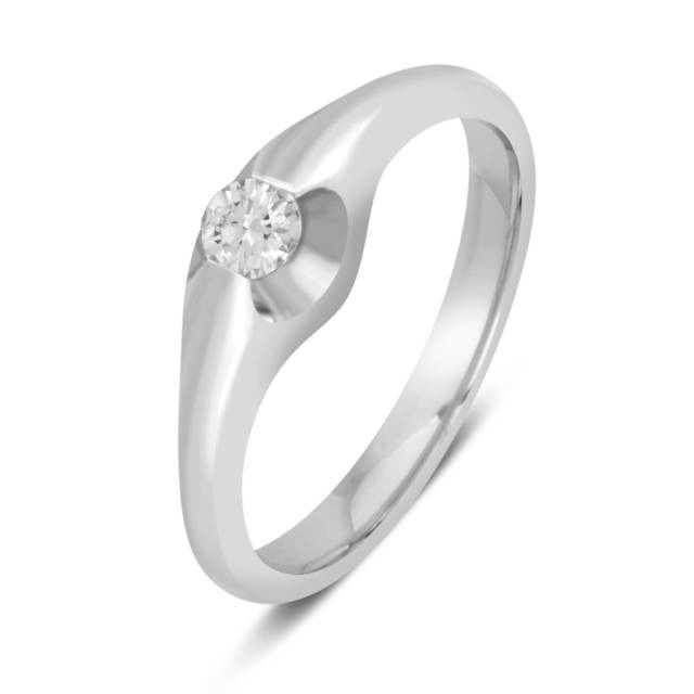 Помолвочное кольцо из белого золота с бриллиантом (030864)