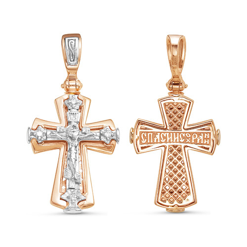 Кулон из комбинированного золота с бриллиантами (057573)