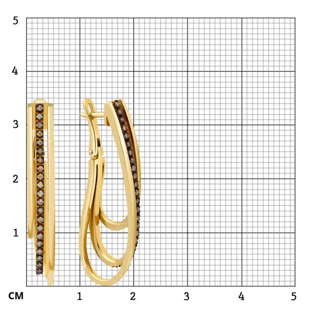 Серьги из желтого золота с бриллиантами (025767)