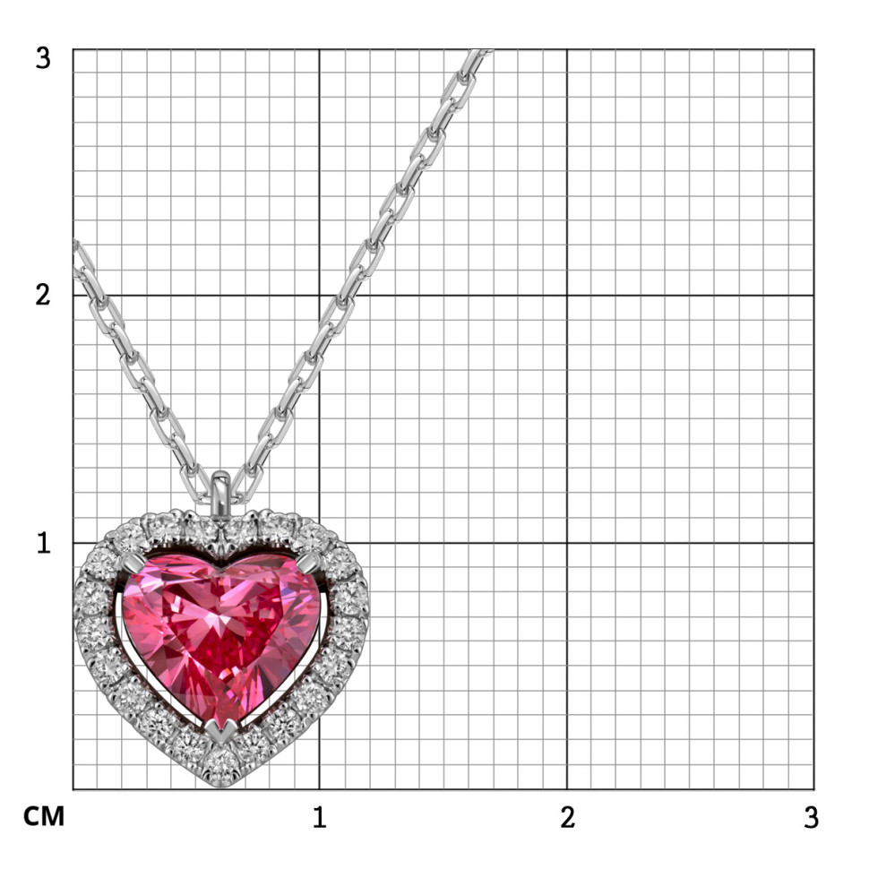 Колье из белого золота с розовым бриллиантом 