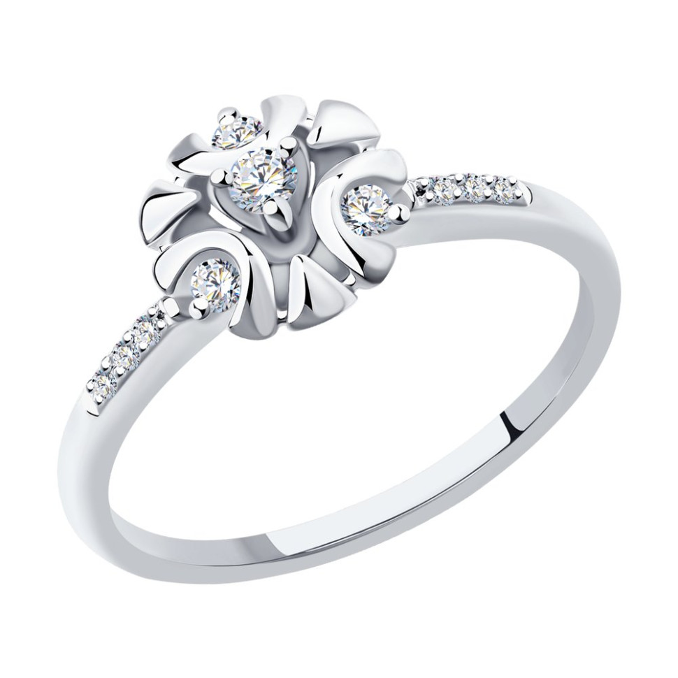 Кольцо из белого золота с бриллиантами (047371)