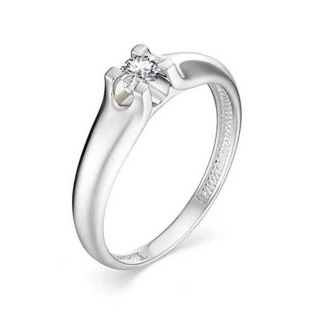 Помолвочное кольцо из белого золота с бриллиантом (034439)
