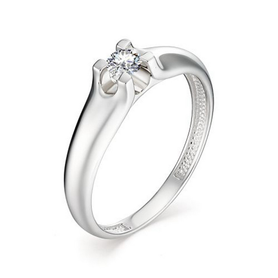 Помолвочное кольцо из белого золота с бриллиантом (034439)