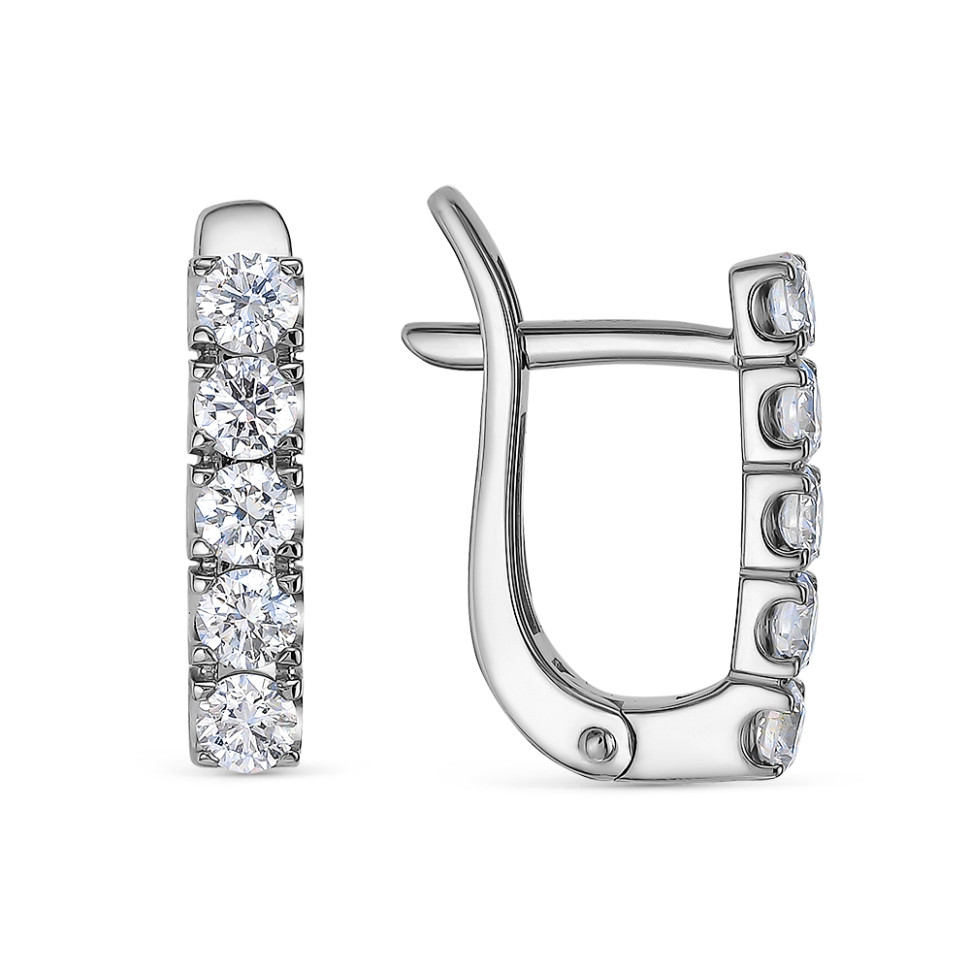 Серьги из белого золота с бриллиантами (053034)