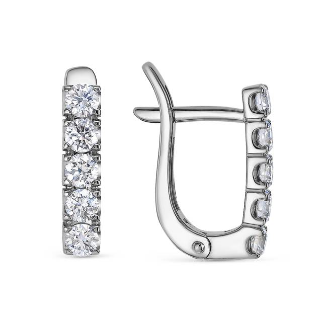 Серьги из белого золота с бриллиантами (053034)