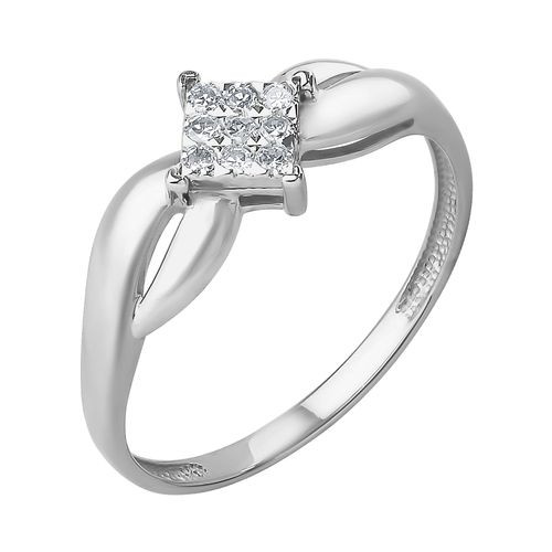 Кольцо из белого золота с бриллиантами (040024)