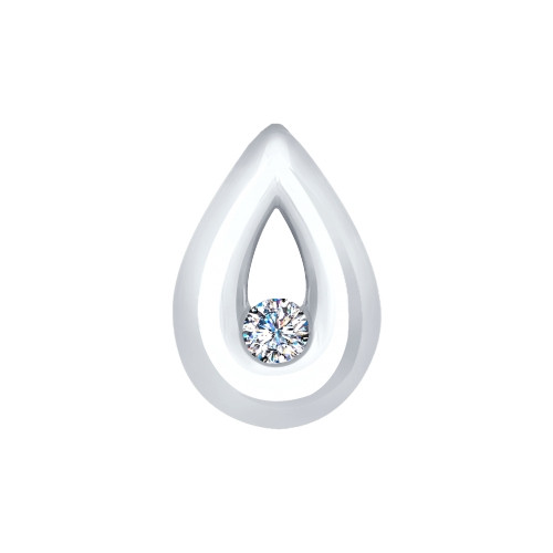 Кулон из белого золота с бриллиантом (036501)