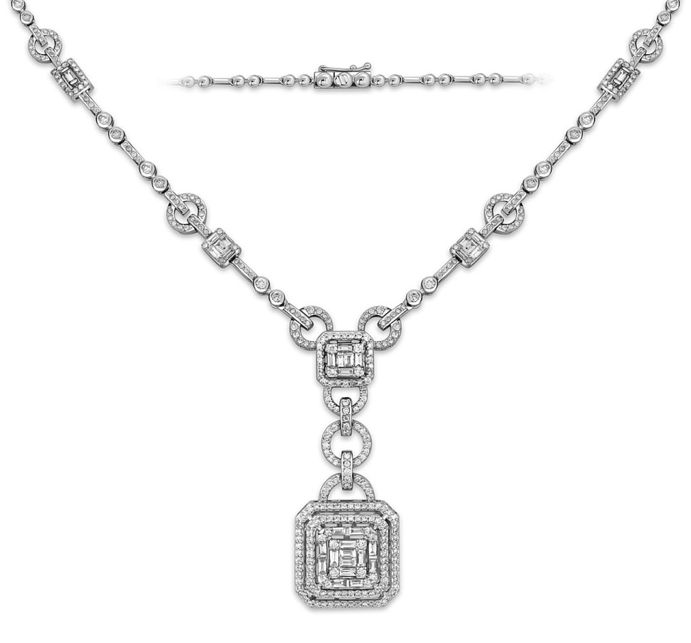 Колье из белого золота с бриллиантами (052265)