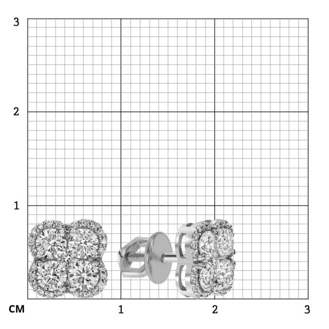 Серьги пусеты из белого золота с бриллиантами (060550)