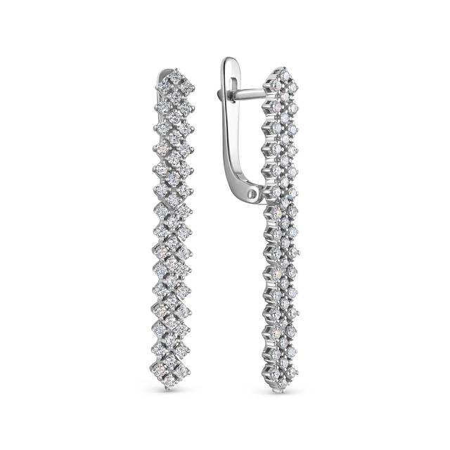 Серьги  из белого золота с бриллиантами (064069)