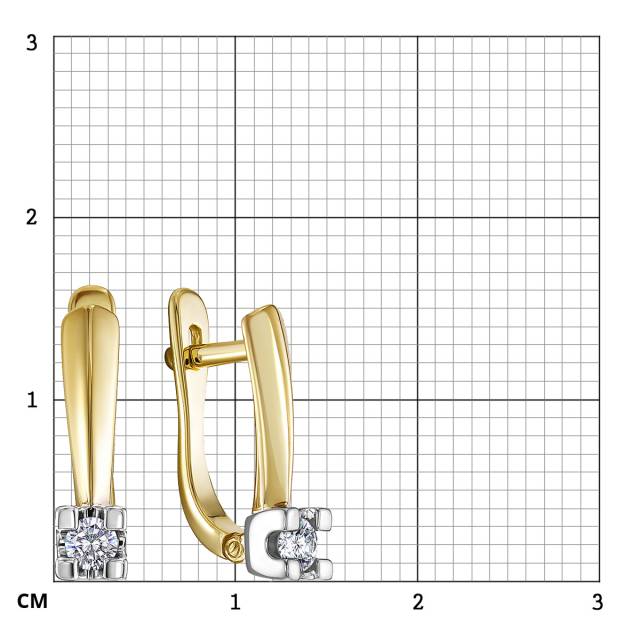 Серьги из комбинированного золота с бриллиантами (053871)