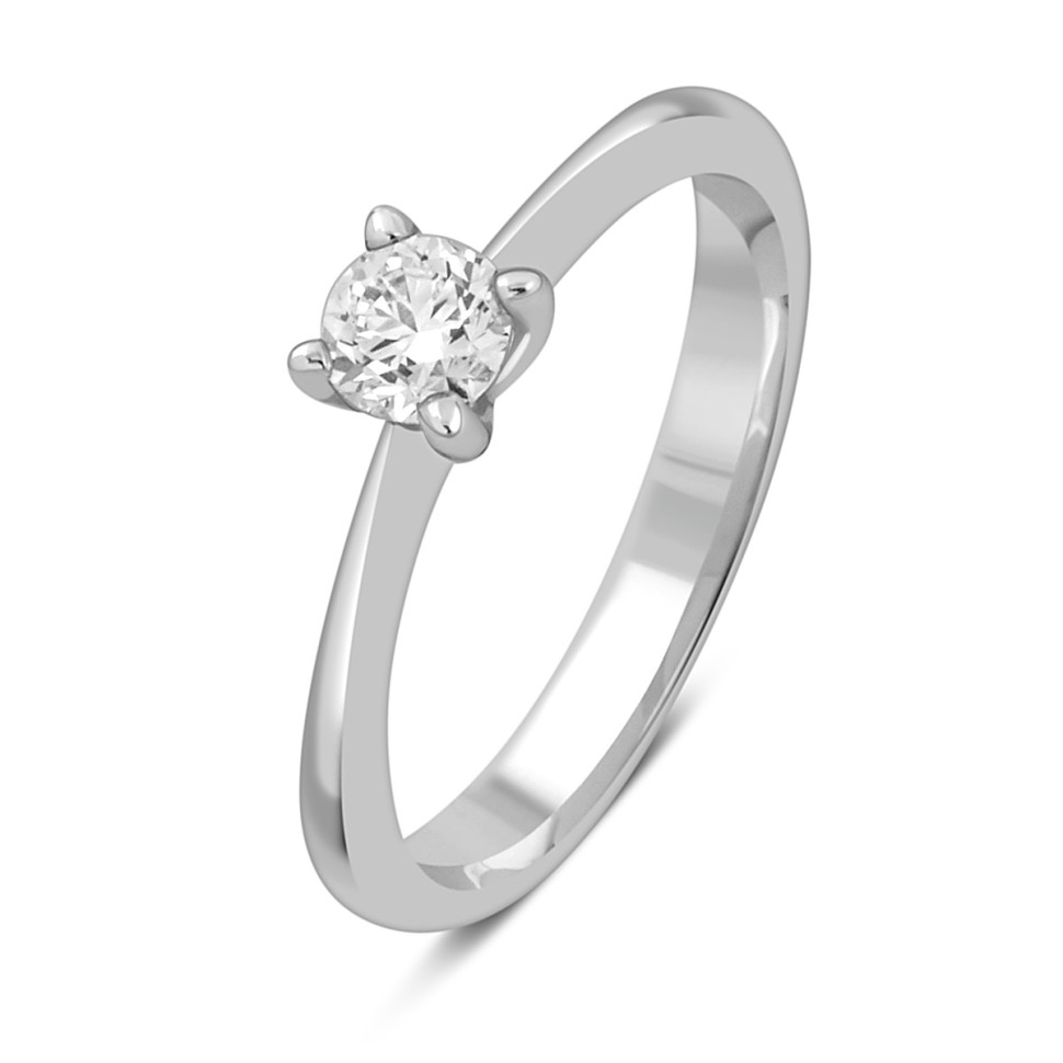 Помолвочное кольцо из белого золота с бриллиантом 