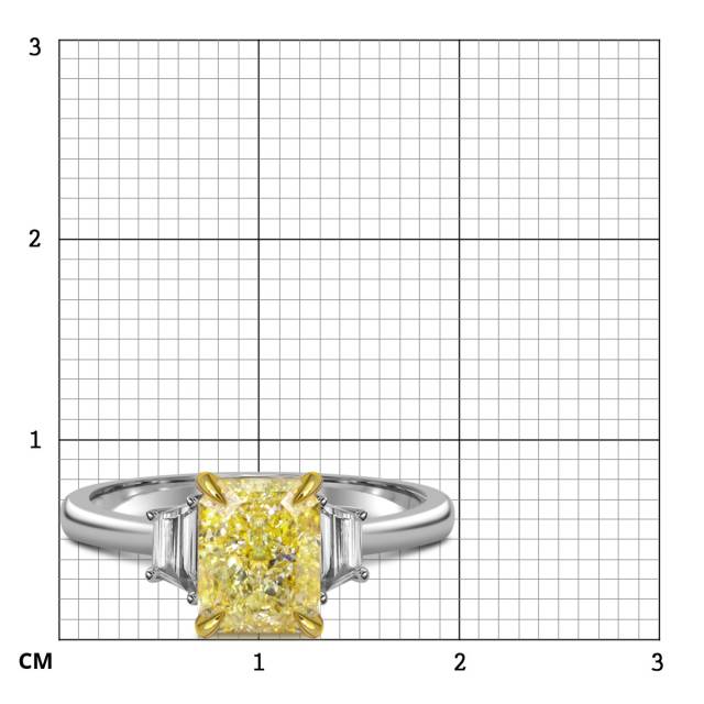 Помолвочное кольцо из белого золота с жёлтым бриллиантом (059707)