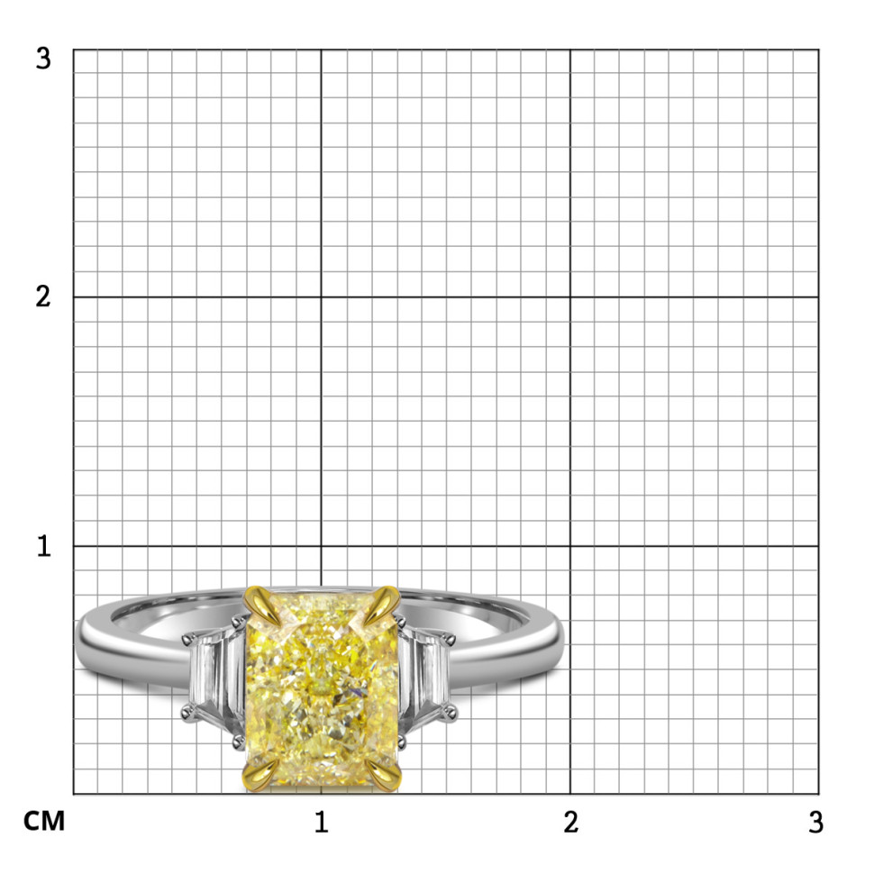Помолвочное кольцо из белого золота с жёлтым бриллиантом (059707)