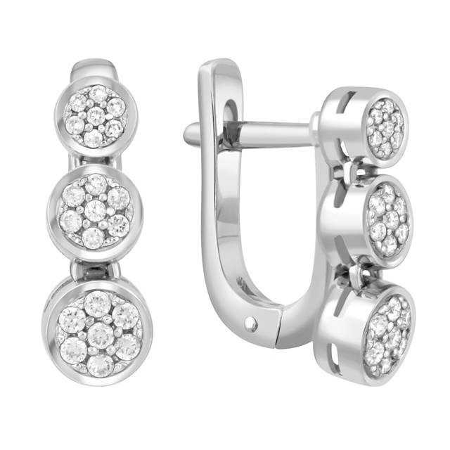 Серьги из белого золота с бриллиантами (042185)