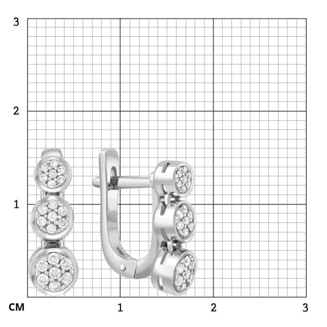 Серьги из белого золота с бриллиантами (042185)