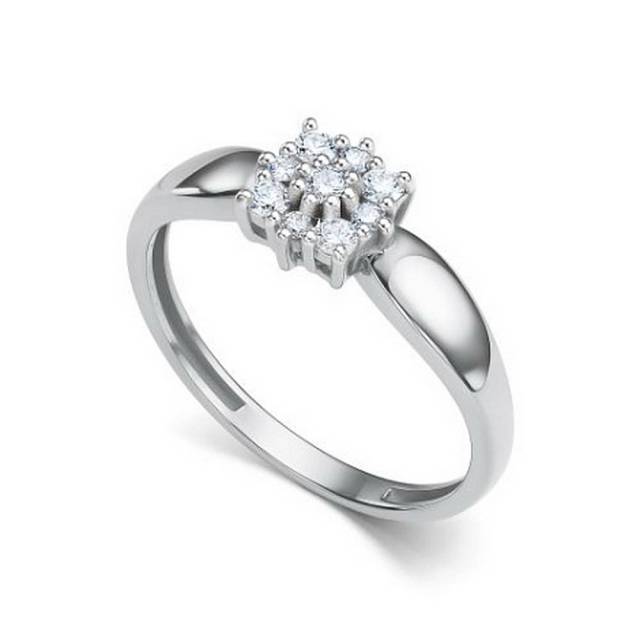 Кольцо из белого золота с бриллиантами (060424)