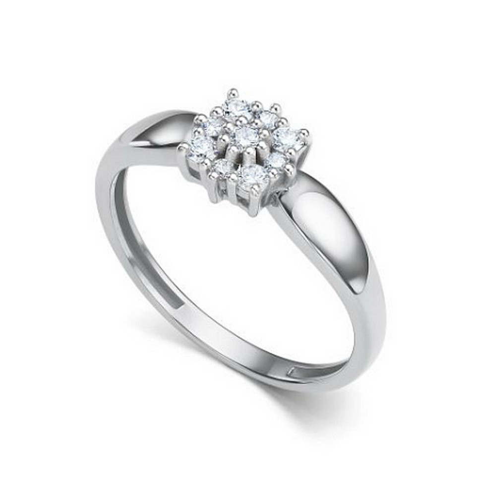 Кольцо из белого золота с бриллиантами (060424)