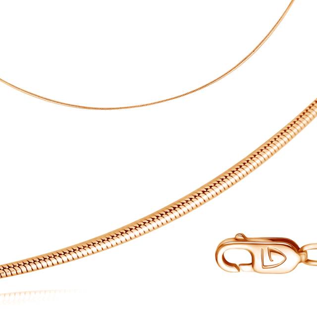 Цепь автомат из красного золота, плетение панцирное (035682)