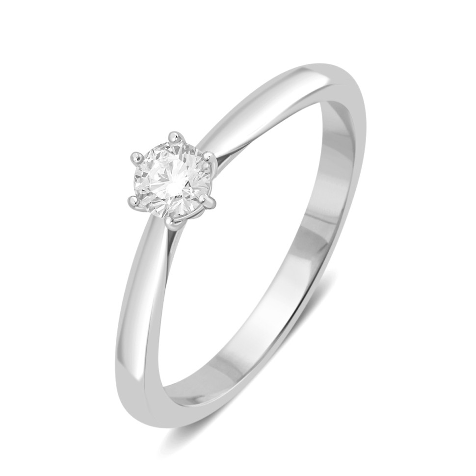 Помолвочное кольцо из платины с бриллиантом (051729)