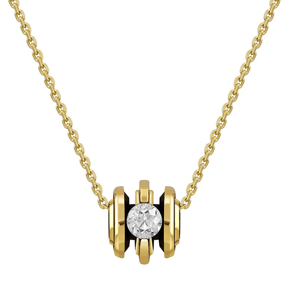 Колье из жёлтого золота с бриллиантом (047706)