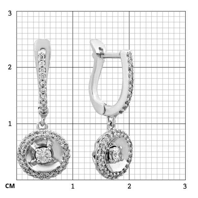 Серьги из белого золота с бриллиантами (025188)