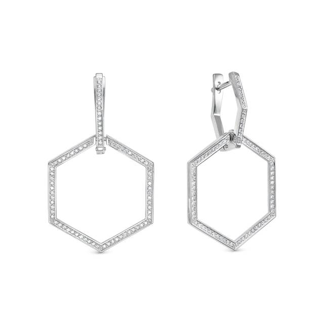 Серьги из белого золота с бриллиантами (044421)