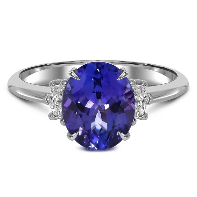 Кольцо из белого золота с танзанитом (061599)