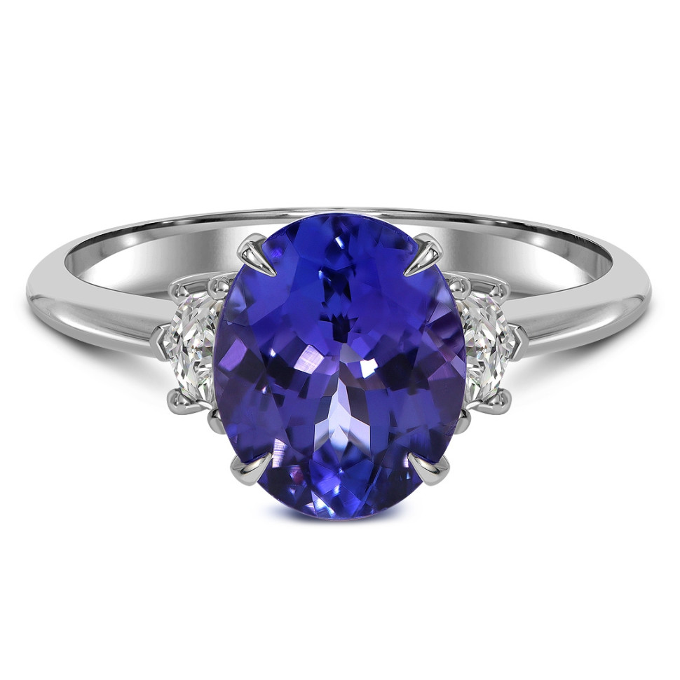 Кольцо из белого золота с танзанитом (061599)