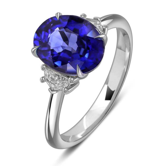 Кольцо из белого золота с танзанитом (061599)