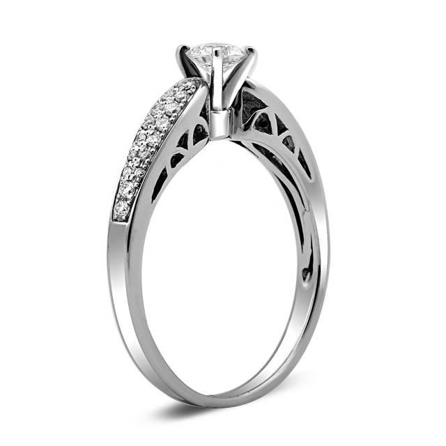 Помолвочное кольцо из белого золота с бриллиантами (016786)