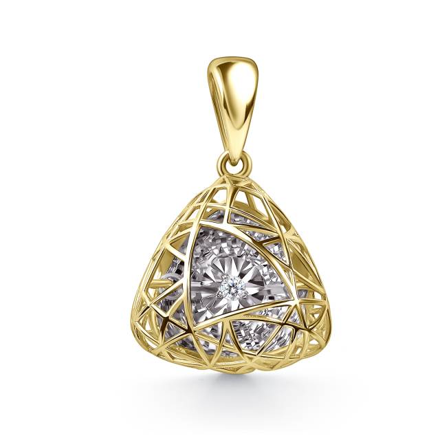 Кулон  из жёлтого золота с бриллиантом (062922)