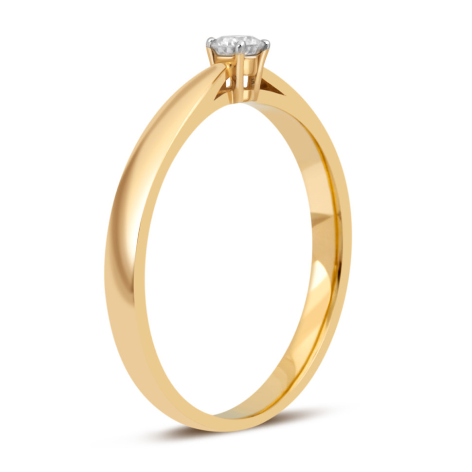 Помолвочное кольцо из жёлтого золота с бриллиантом (032731)
