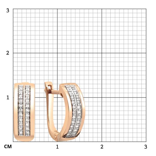 Серьги из красного золота с бриллиантами (024030)