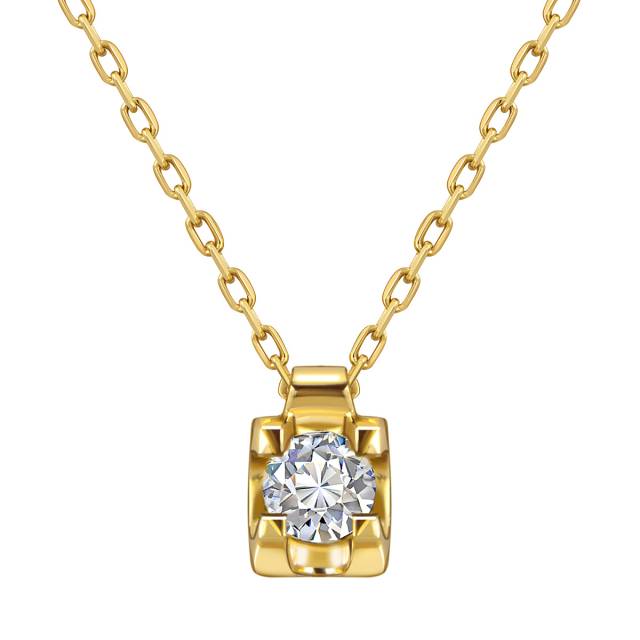 Колье из жёлтого золота с бриллиантом (059392)