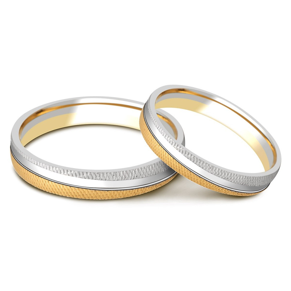 Обручальное кольцо из комбинированного золота (002137)