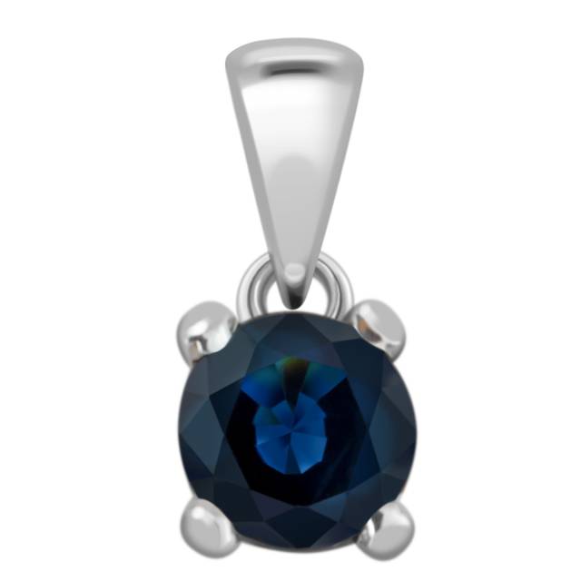 Кулон из белого золота с сапфиром (039070)