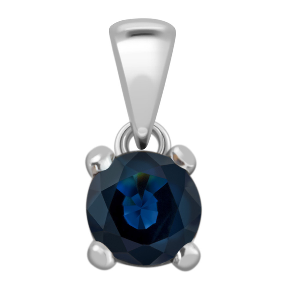 Кулон из белого золота с сапфиром (039070)