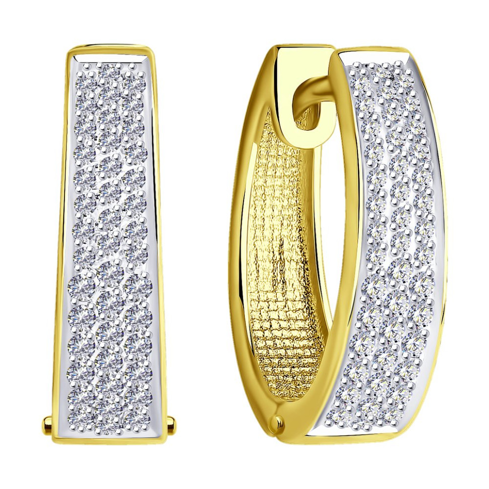 Серьги из жёлтого золота с бриллиантами (047381)