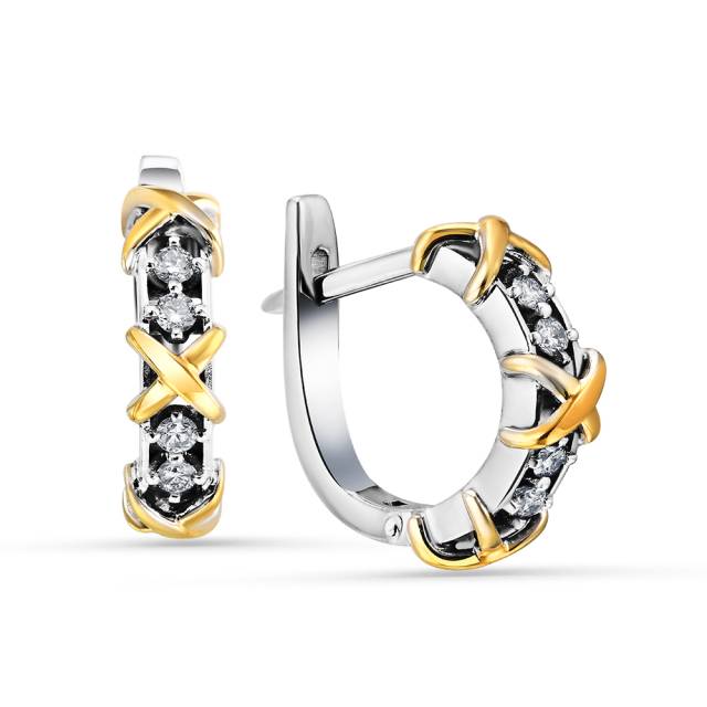 Серьги из белого золота с бриллиантами (063018)