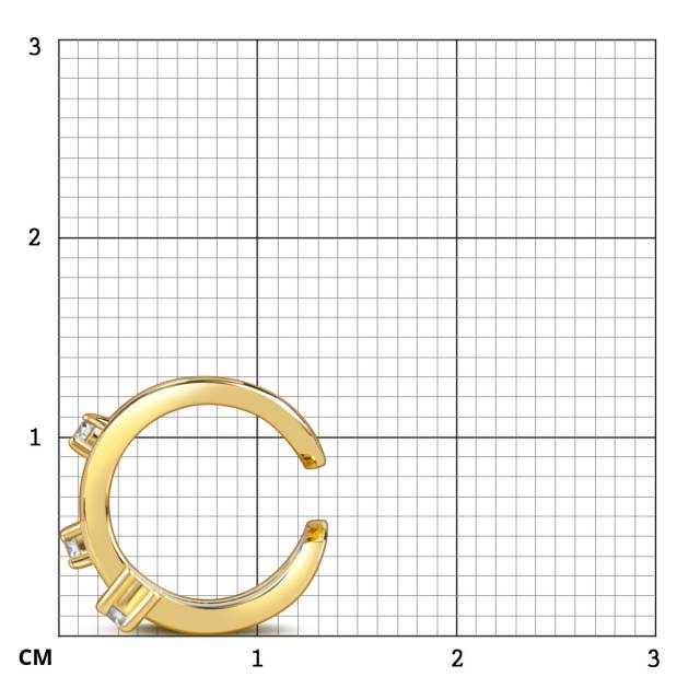 Серьга кафф из жёлтого золота с бриллиантами (059203)