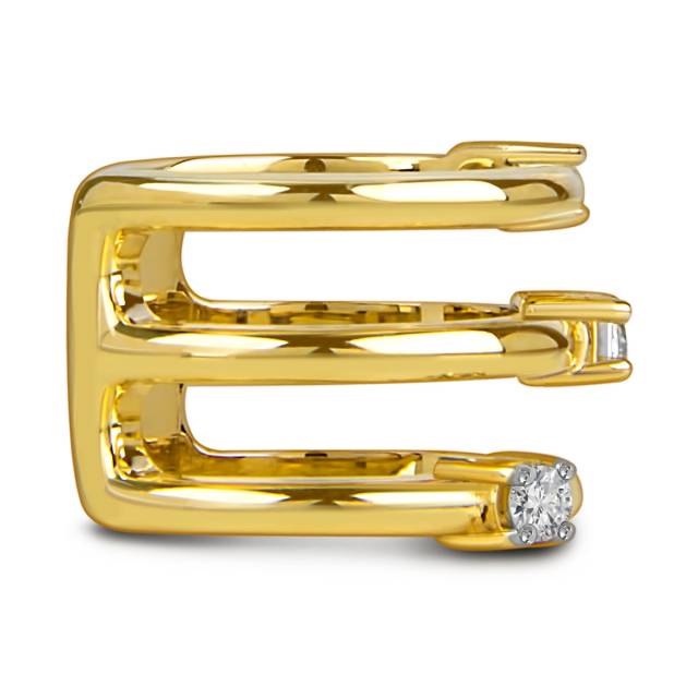 Серьга кафф из жёлтого золота с бриллиантами (059203)