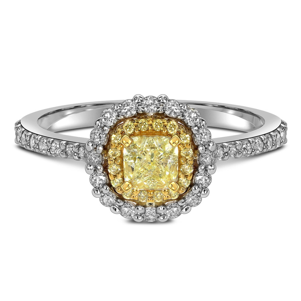 Помолвочное кольцо из белого золота с бриллиантами (058661)