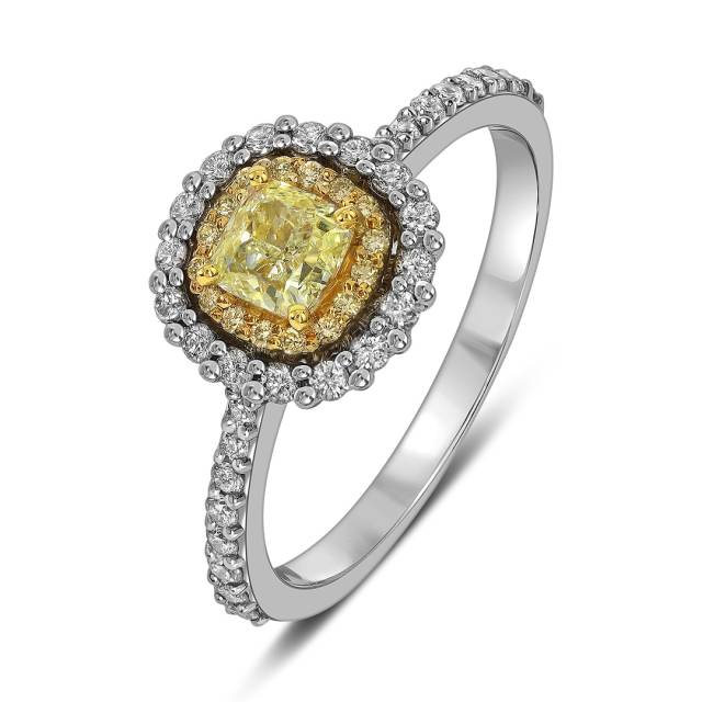 Помолвочное кольцо из белого золота с бриллиантами (058661)