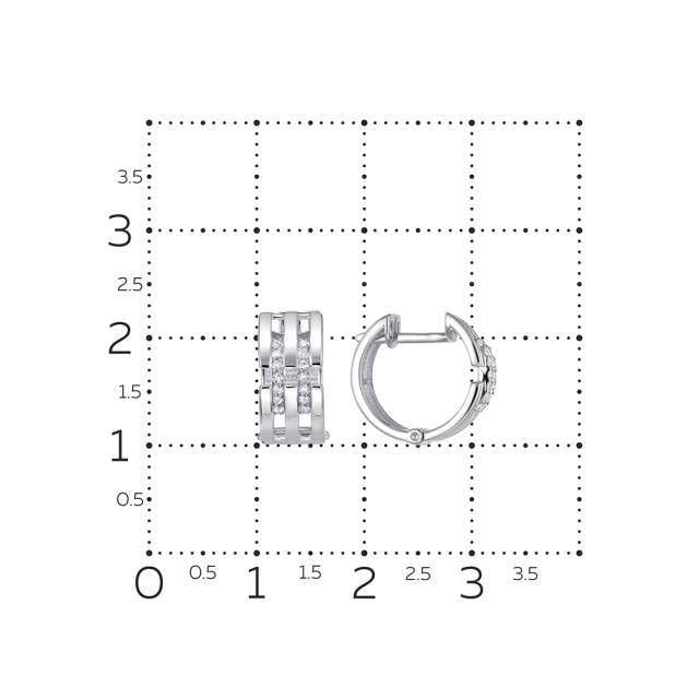 Серьги конго из белого золота с бриллиантами (064064)